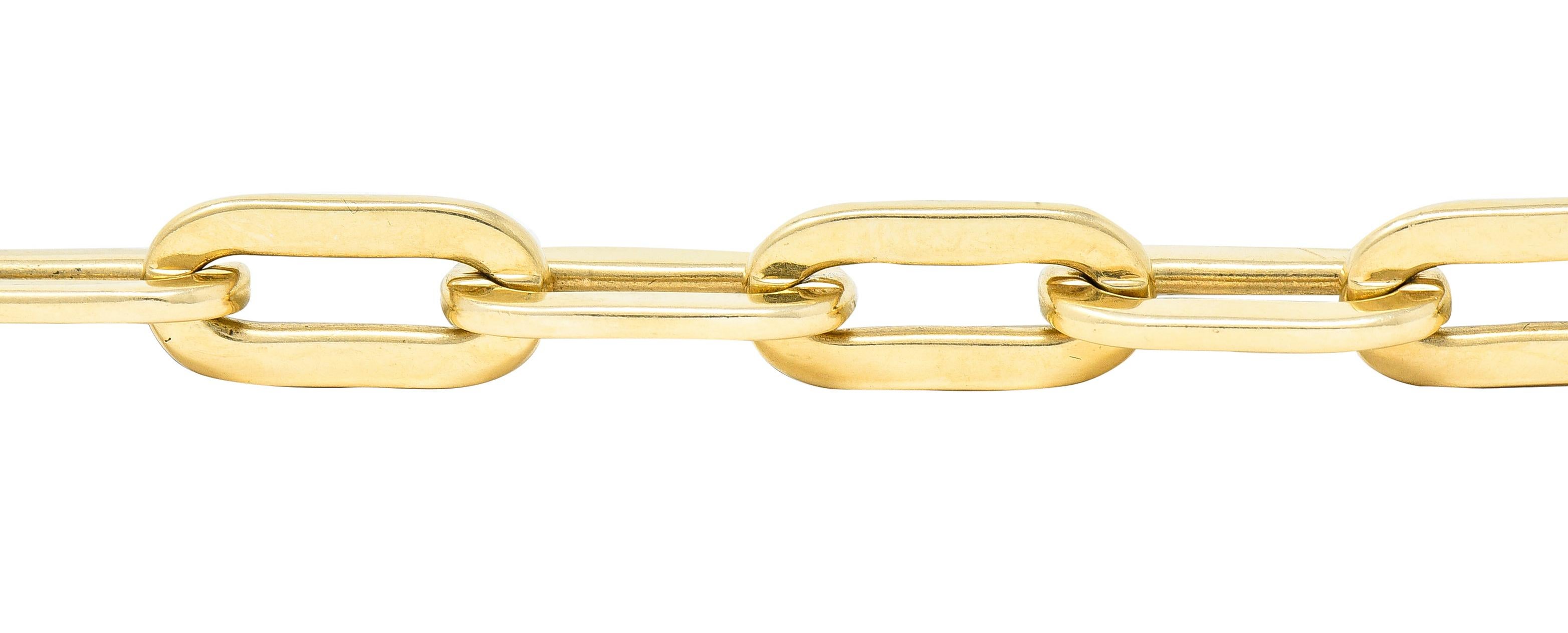 Tiffany & Co. 1960s 14 Karat Yellow Gold Paperclip Chain Vintage Link Bracelet 3