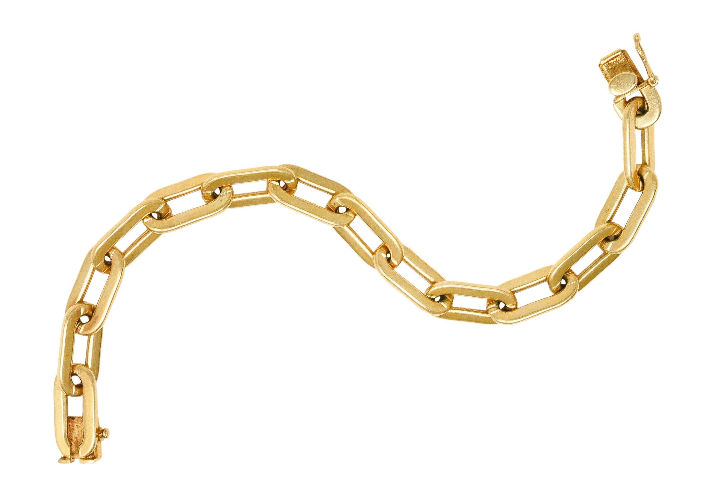 Tiffany & Co. 1960s 14 Karat Yellow Gold Paperclip Chain Vintage Link Bracelet 4
