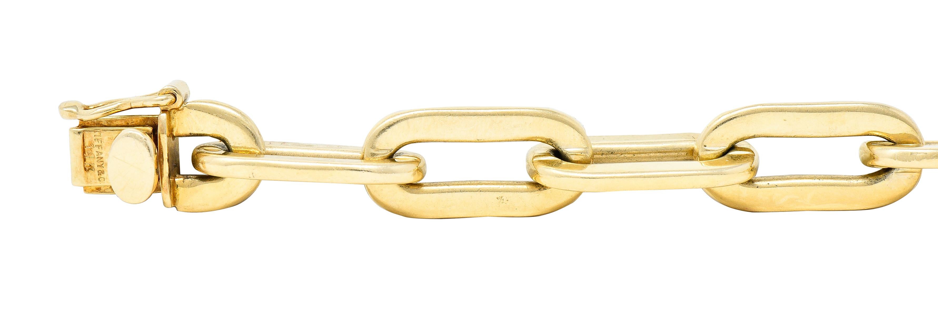 Women's or Men's Tiffany & Co. 1960s 14 Karat Yellow Gold Paperclip Chain Vintage Link Bracelet