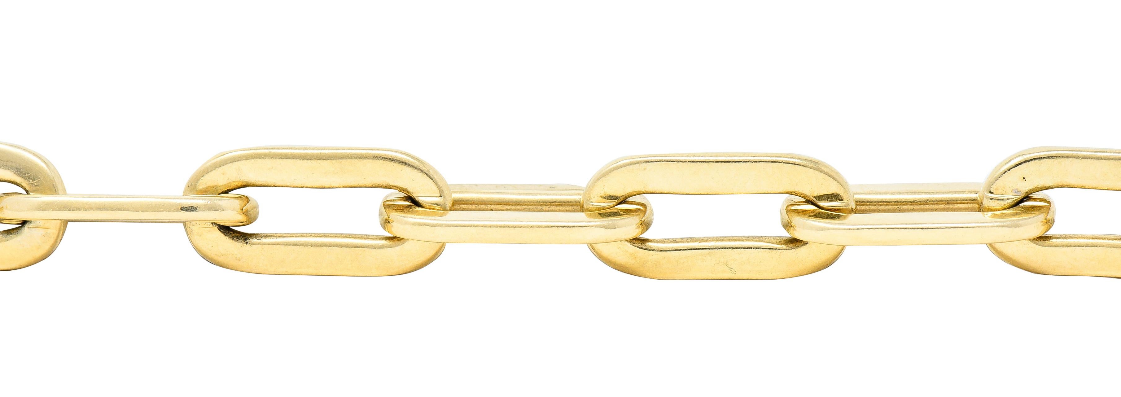 Tiffany & Co. 1960s 14 Karat Yellow Gold Paperclip Chain Vintage Link Bracelet 1