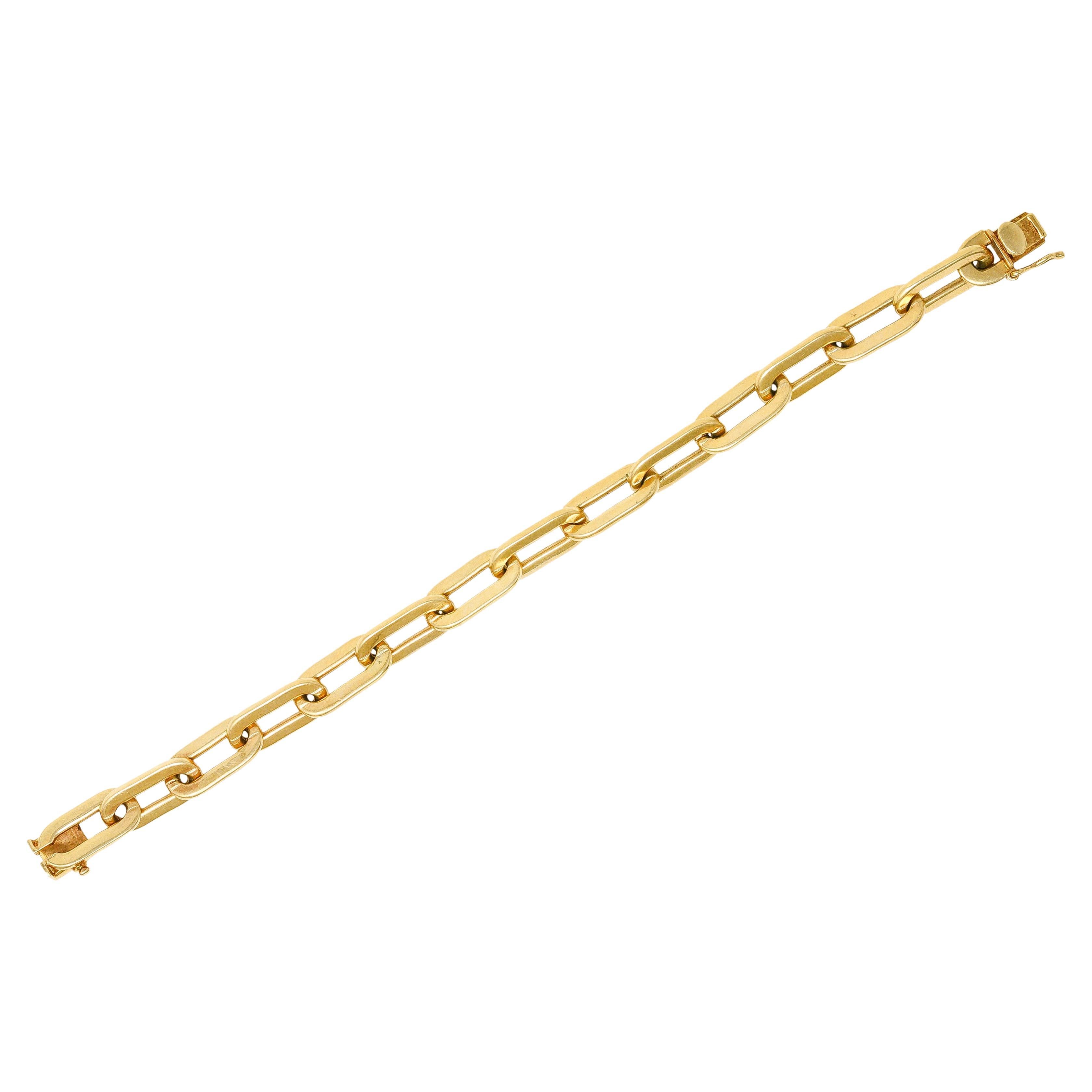 Tiffany & Co. 1960s 14 Karat Yellow Gold Paperclip Chain Vintage Link Bracelet