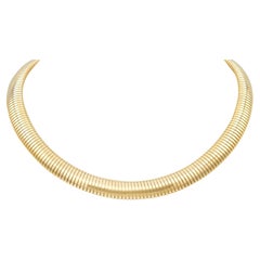 Tiffany & Co. 1960's 14 Karat Yellow Gold Vintage Tubogas Collar Necklace
