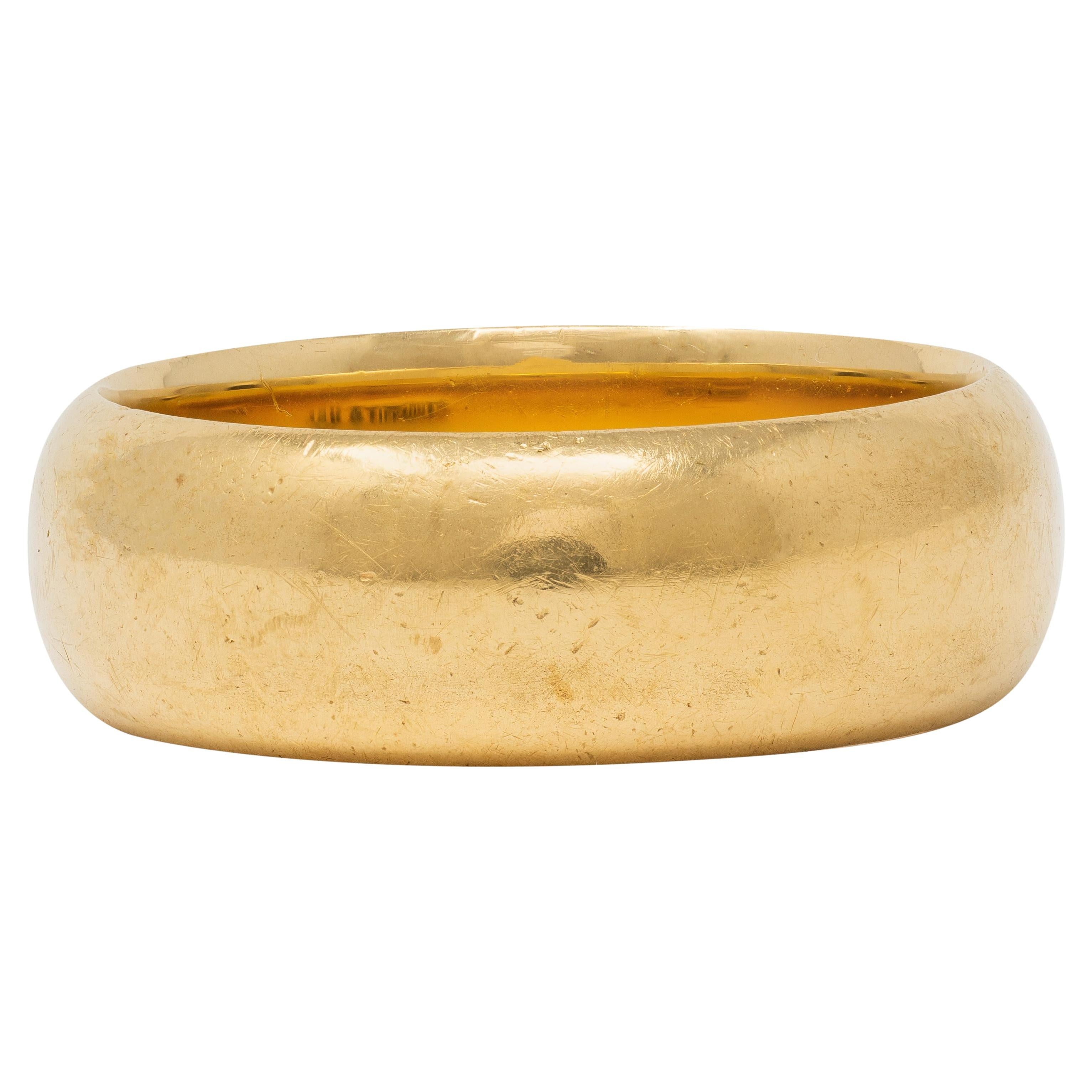 Tiffany 
Co. 1960
s 14 Karat Yellow Gold Vintage Wedding Cigar Band Ring