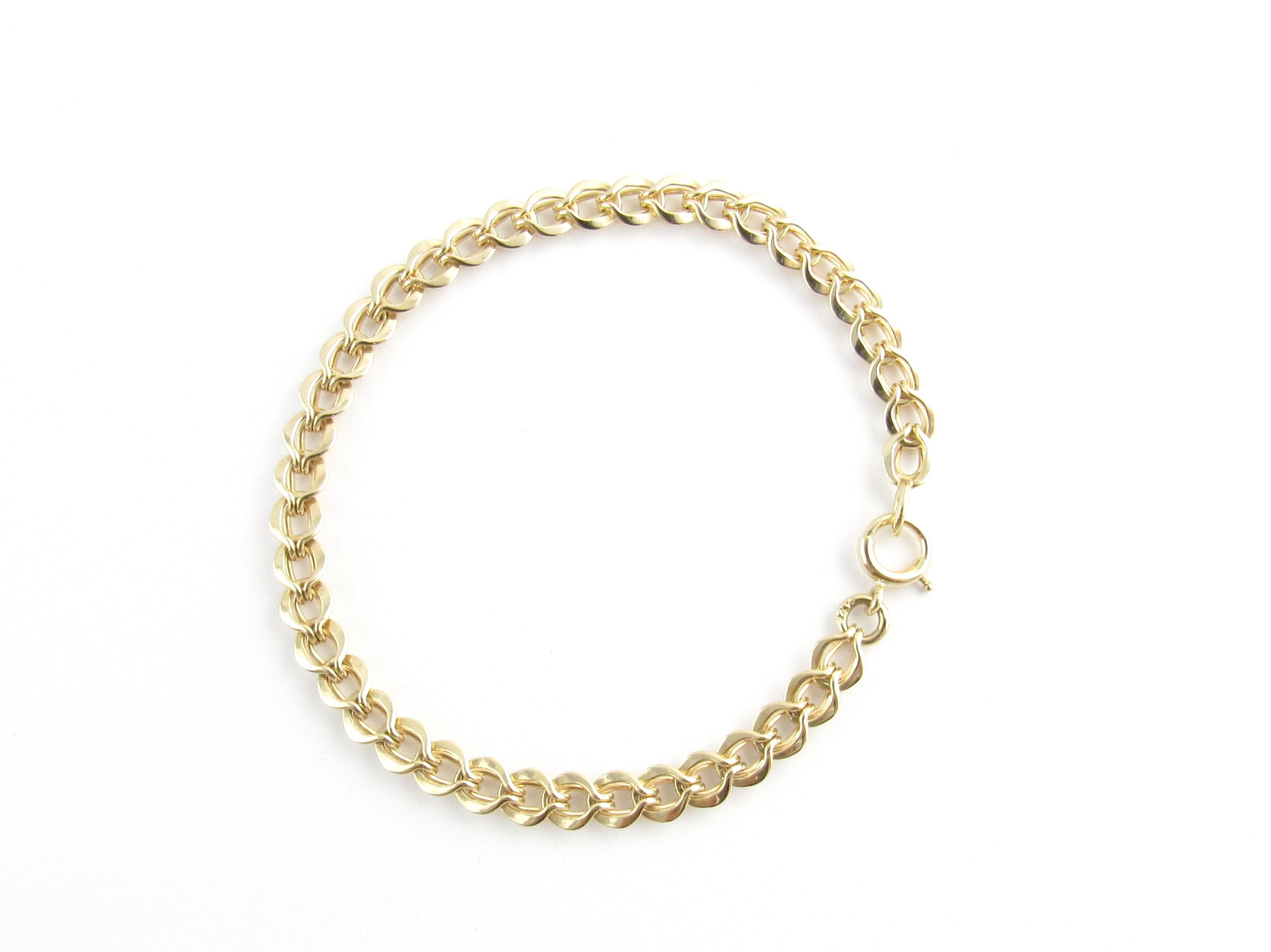 Women's or Men's Tiffany & Co. 1960s 14 Karat Yellow Gold Double Link Charm Bracelet