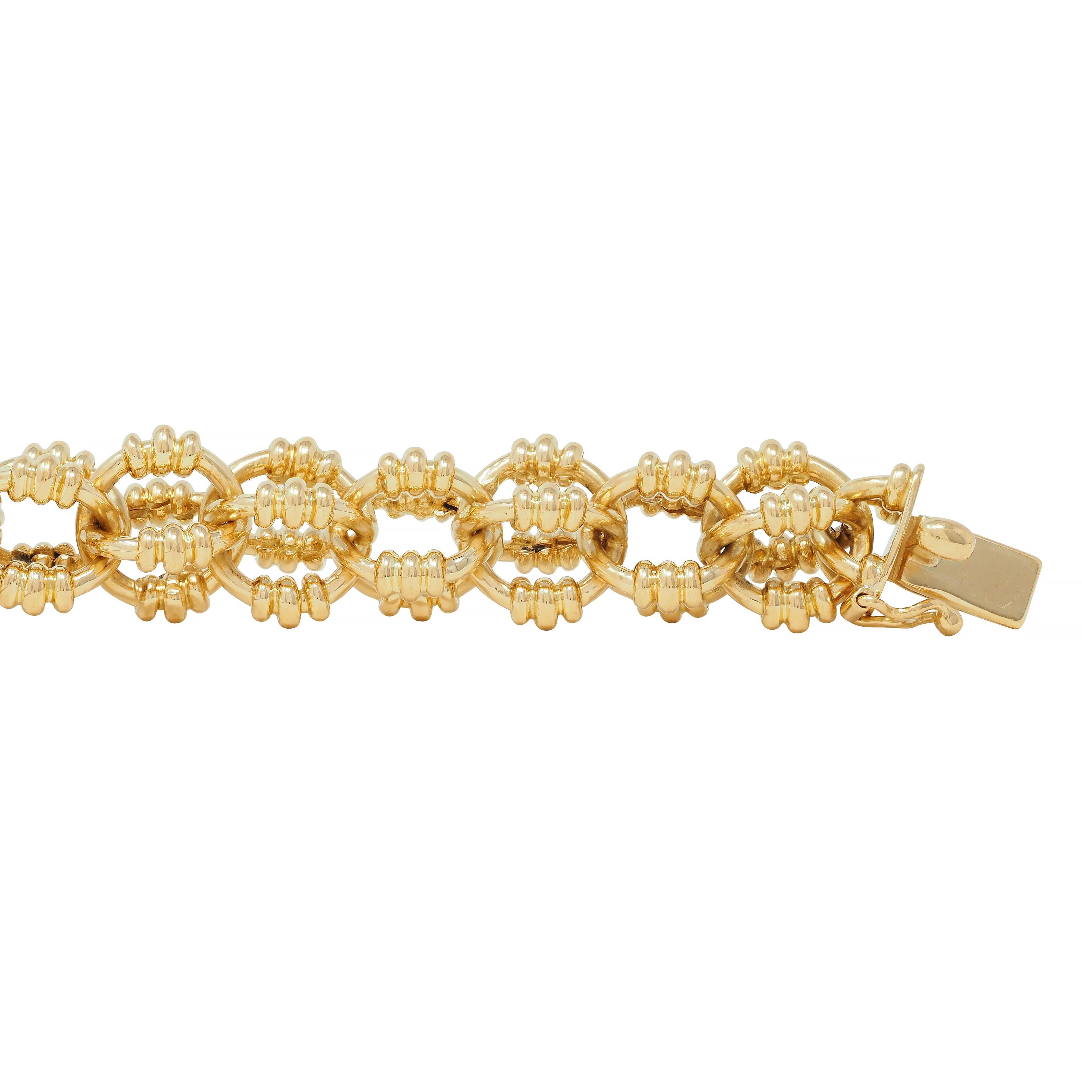 Tiffany & Co. 1960's 18 Karat Yellow Gold Sphere Link Vintage Bracelet For Sale 2