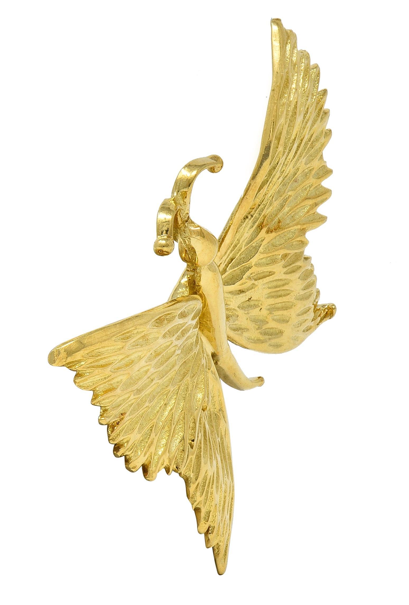 Women's Tiffany & Co. 1960's 18 Karat Yellow Gold Vintage Butterfly Brooch For Sale