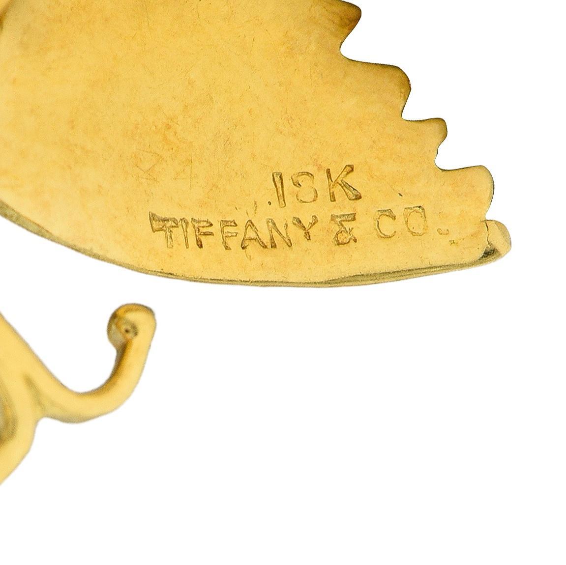 Tiffany & Co. 1960's 18 Karat Yellow Gold Vintage Butterfly Brooch For Sale 1