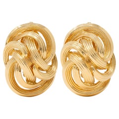 Tiffany & Co. 1960's 18 Karat Yellow Gold Vintage Knot Ear-Clip Earrings