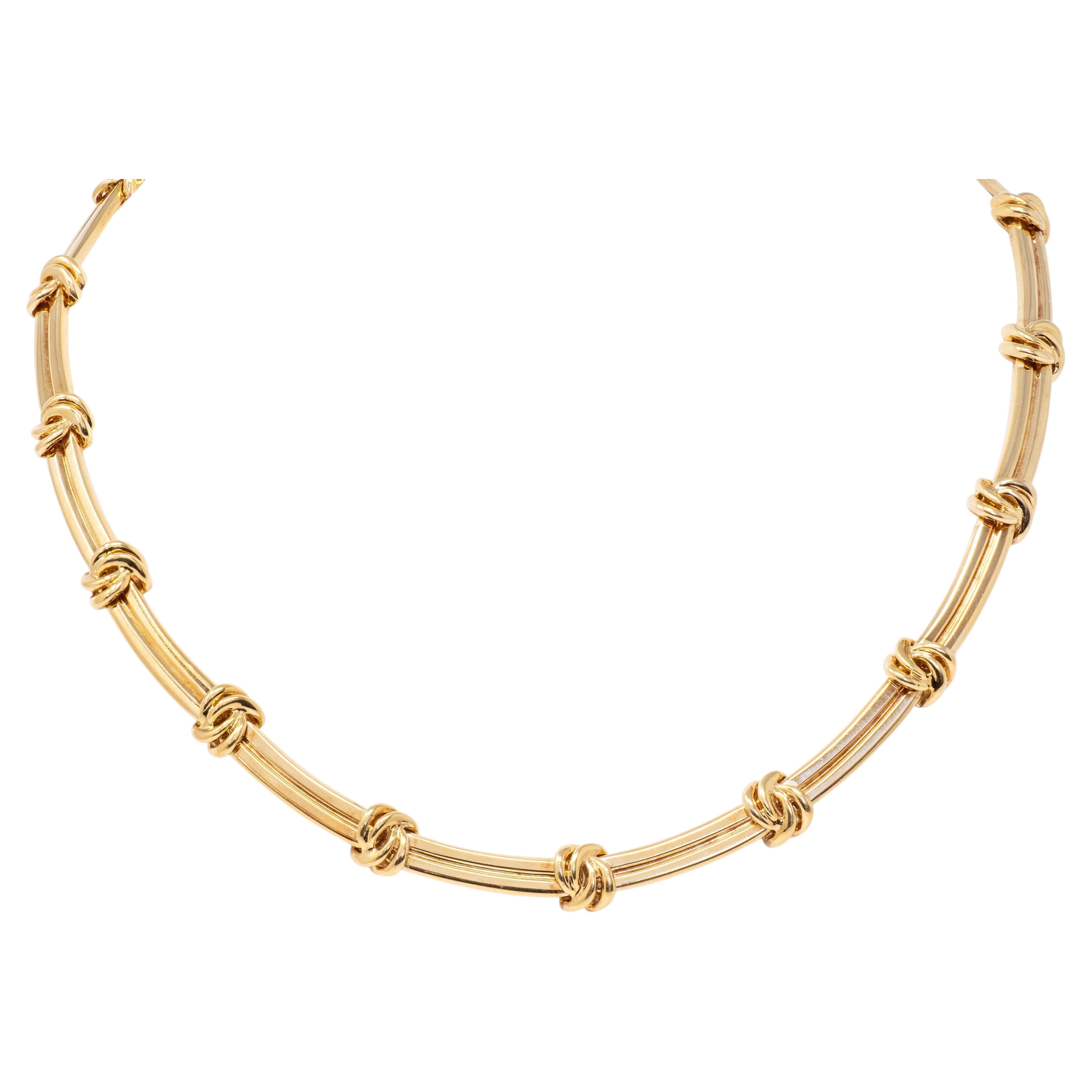 Tiffany & Co. 1960, collana vintage con nodo in oro giallo 18 carati