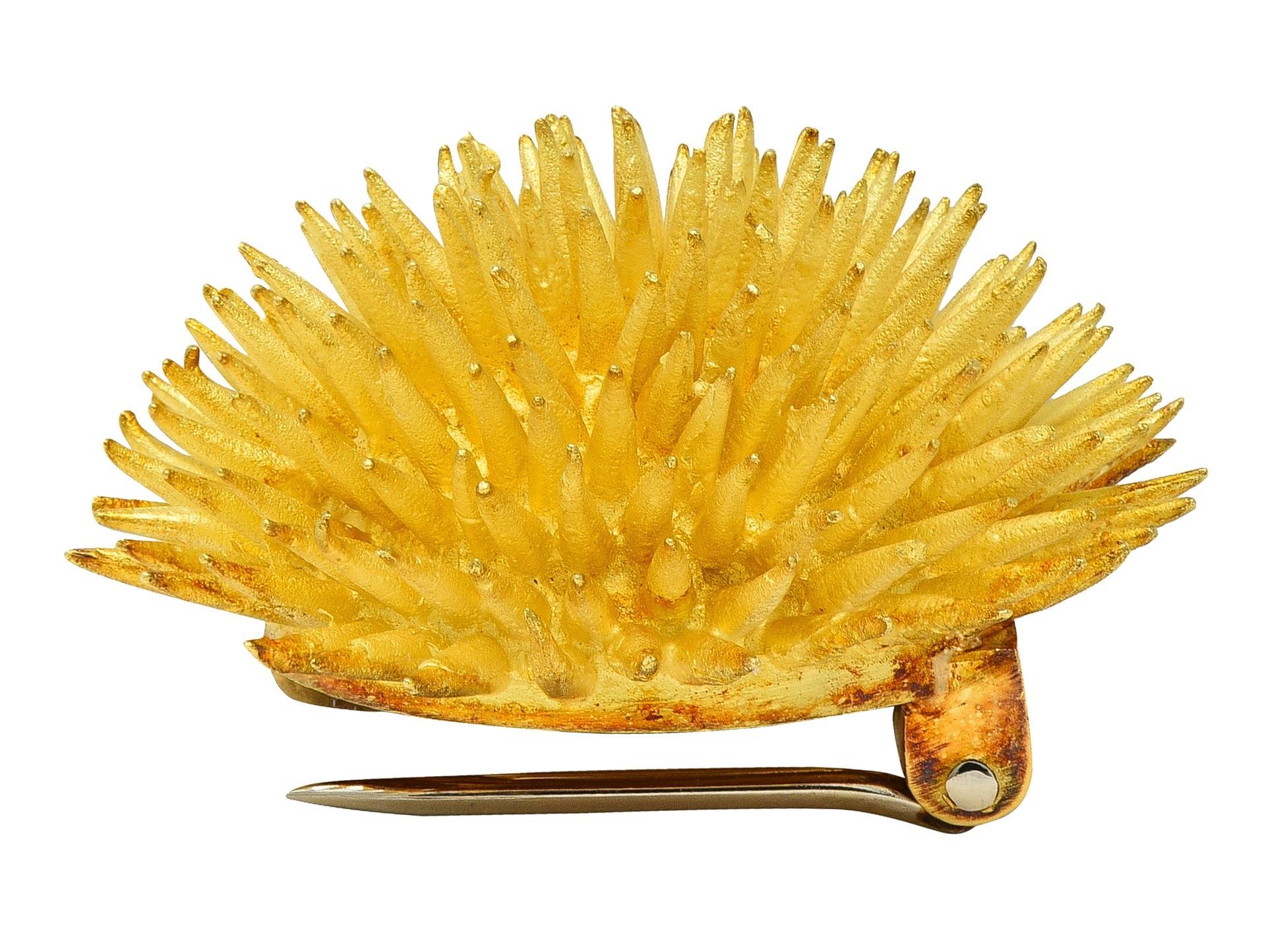 Tiffany & Co. 1960er Jahre 18 Karat Gelbgold Vintage Sea Urchin Brosche im Angebot 2