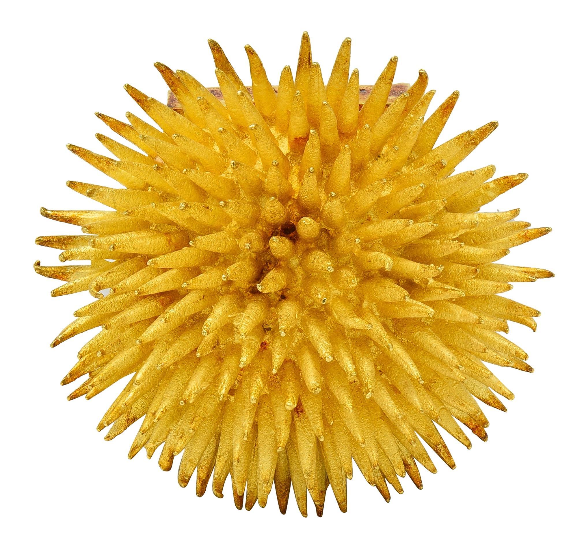 Tiffany & Co. 1960's 18 Karat Yellow Gold Vintage Sea Urchin Brooch