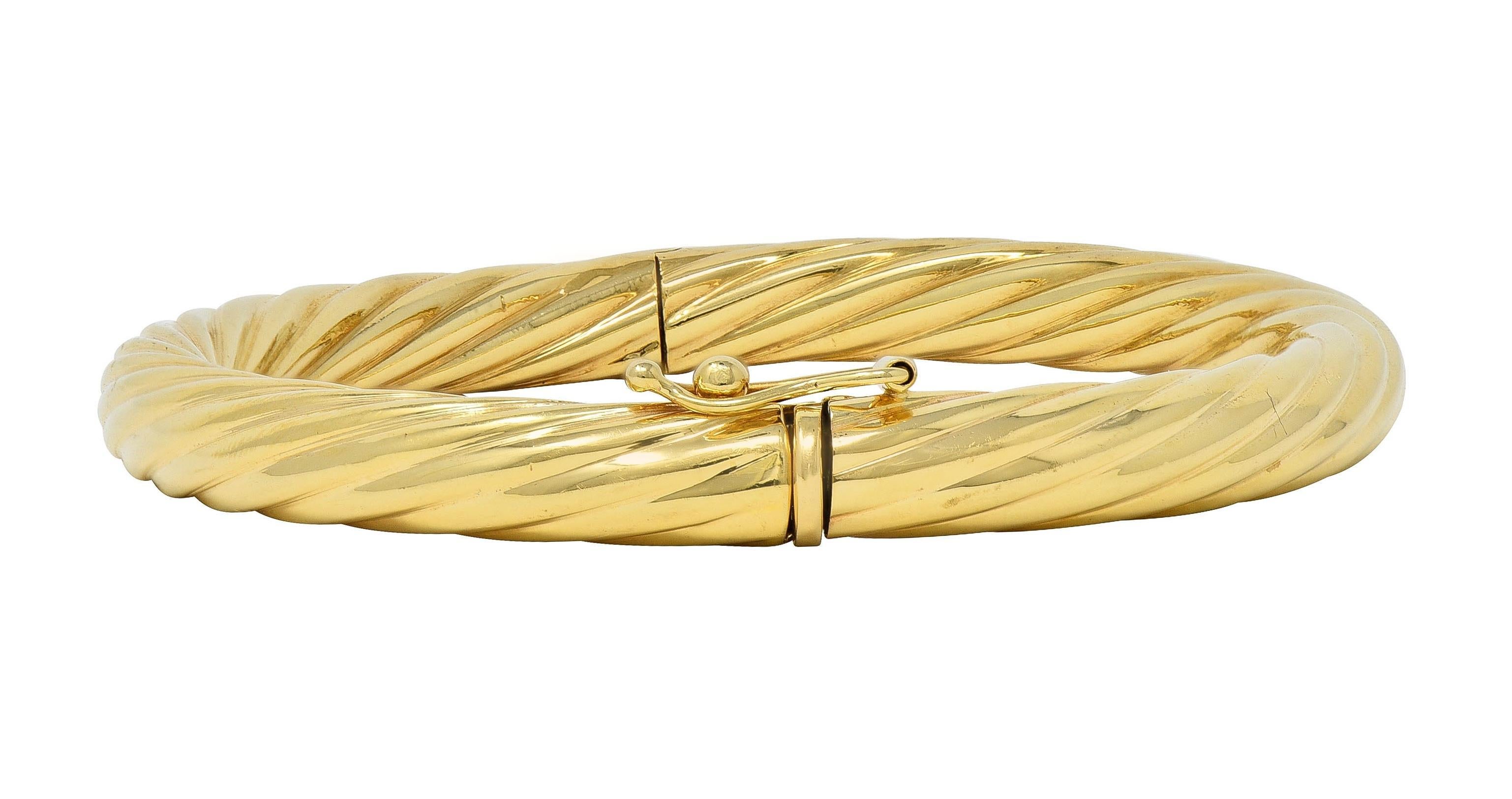 Tiffany & Co. 1960's 18 Karat Yellow Gold Vintage Twisted Rope Bangle Bracelet For Sale 2