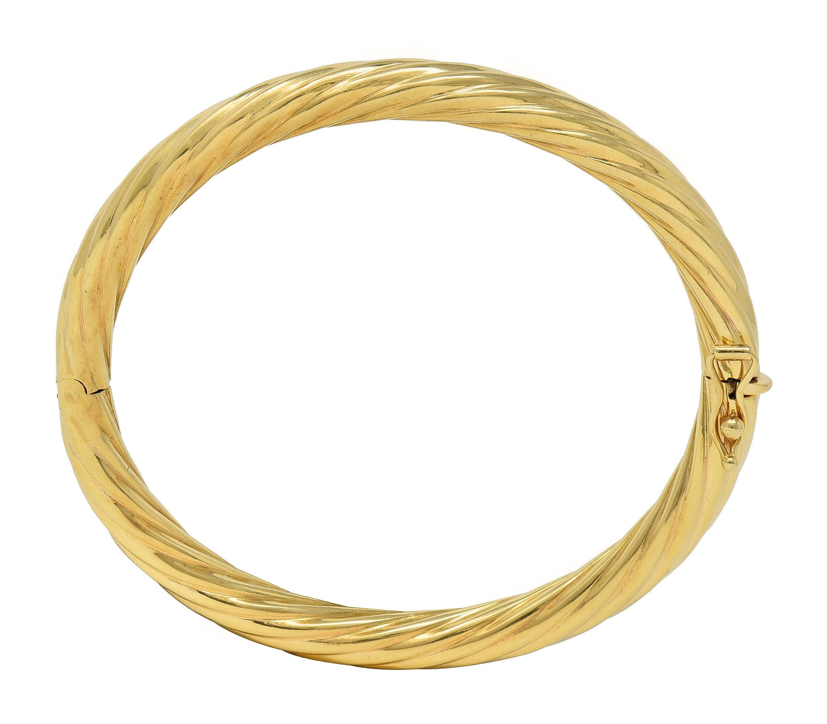 Tiffany & Co. 1960's 18 Karat Yellow Gold Vintage Twisted Rope Bangle Bracelet For Sale 3