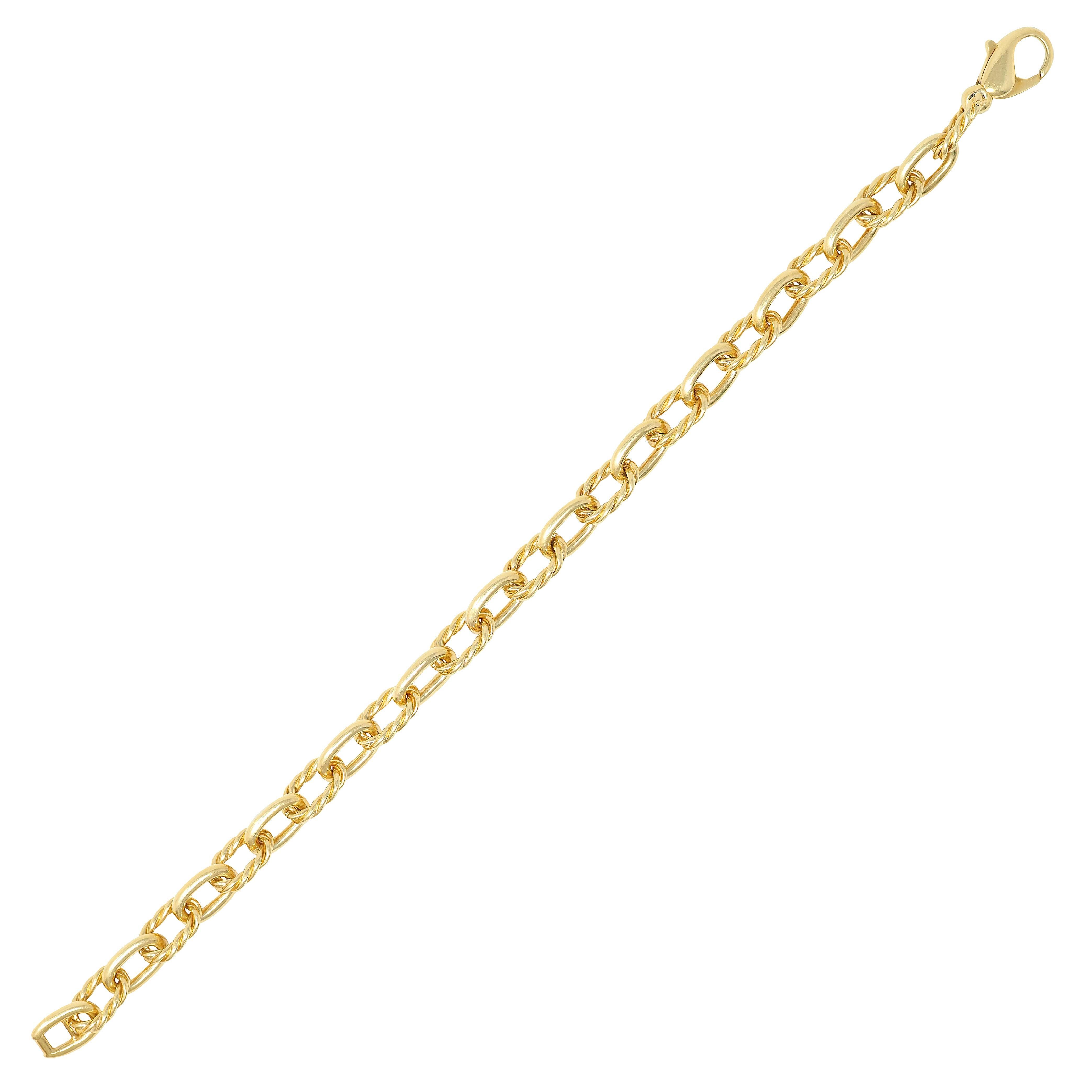 Moderne Tiffany & Co. 1960's 18 Karat Yellow Vintage Twisted Rope Link Chain (Chaîne à maillons torsadés) en vente