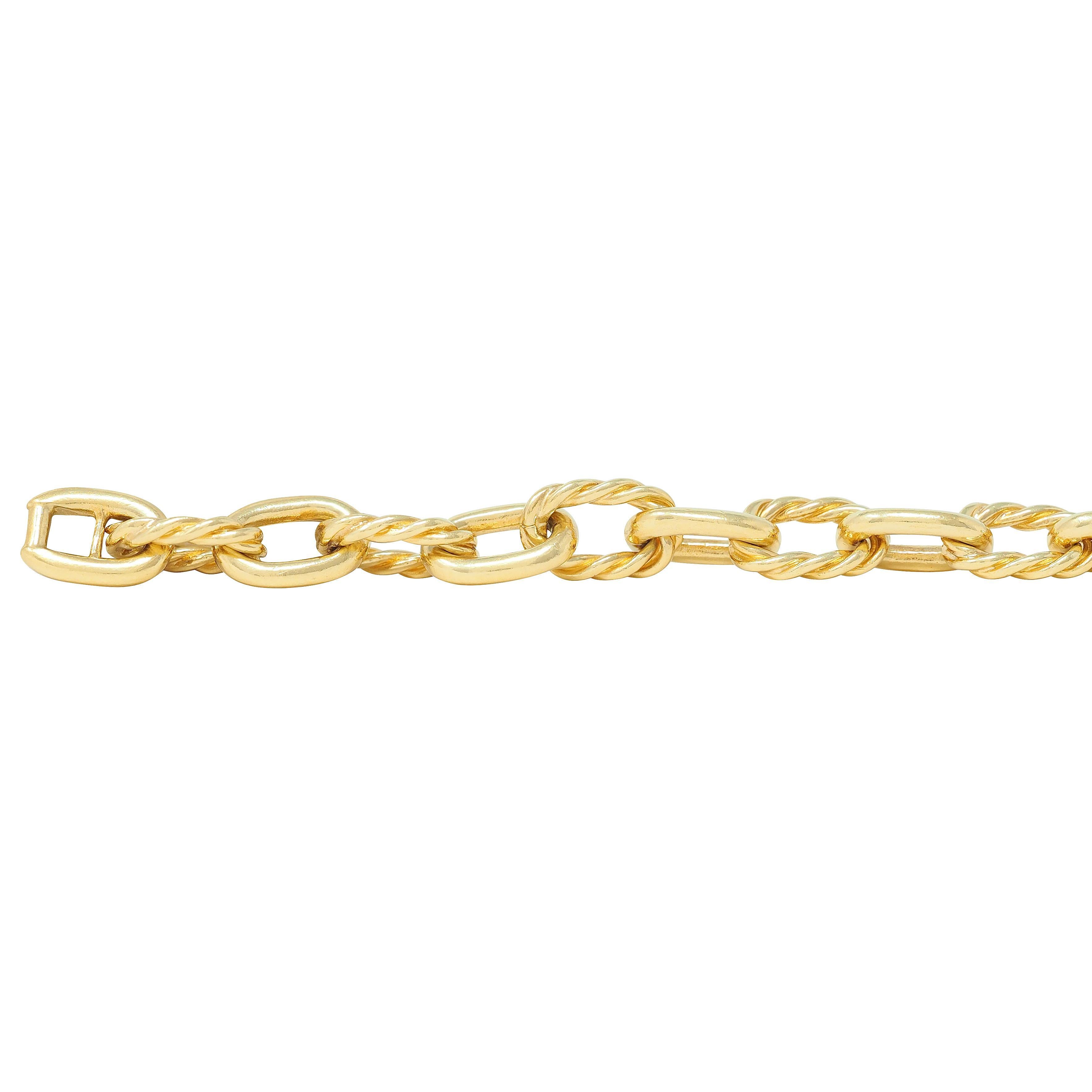 Tiffany & Co. 1960's 18 Karat Yellow Vintage Twisted Rope Link Chain (Chaîne à maillons torsadés) Excellent état - En vente à Philadelphia, PA