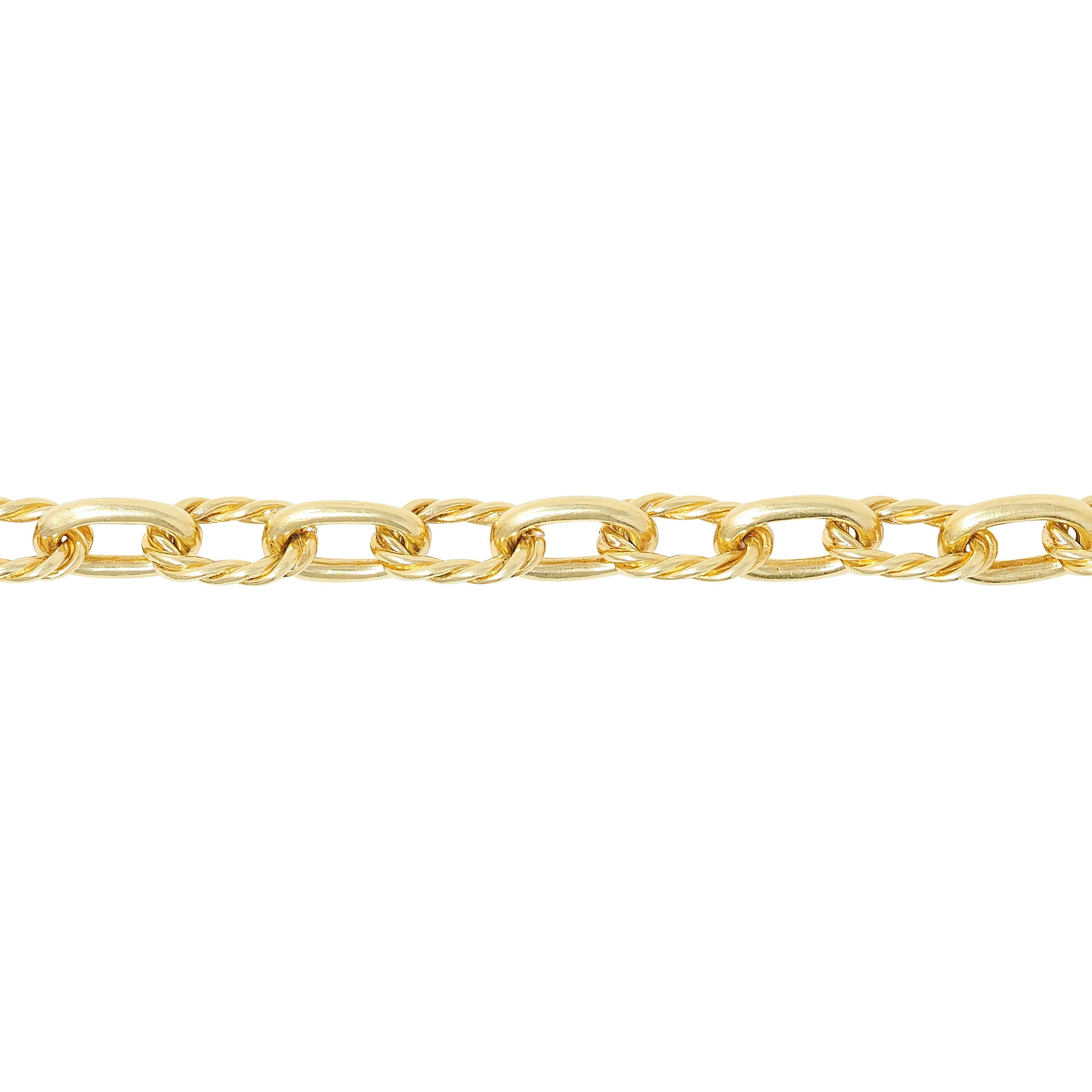 Tiffany & Co. 1960's 18 Karat Yellow Vintage Twisted Rope Link Chain (Chaîne à maillons torsadés) Unisexe en vente