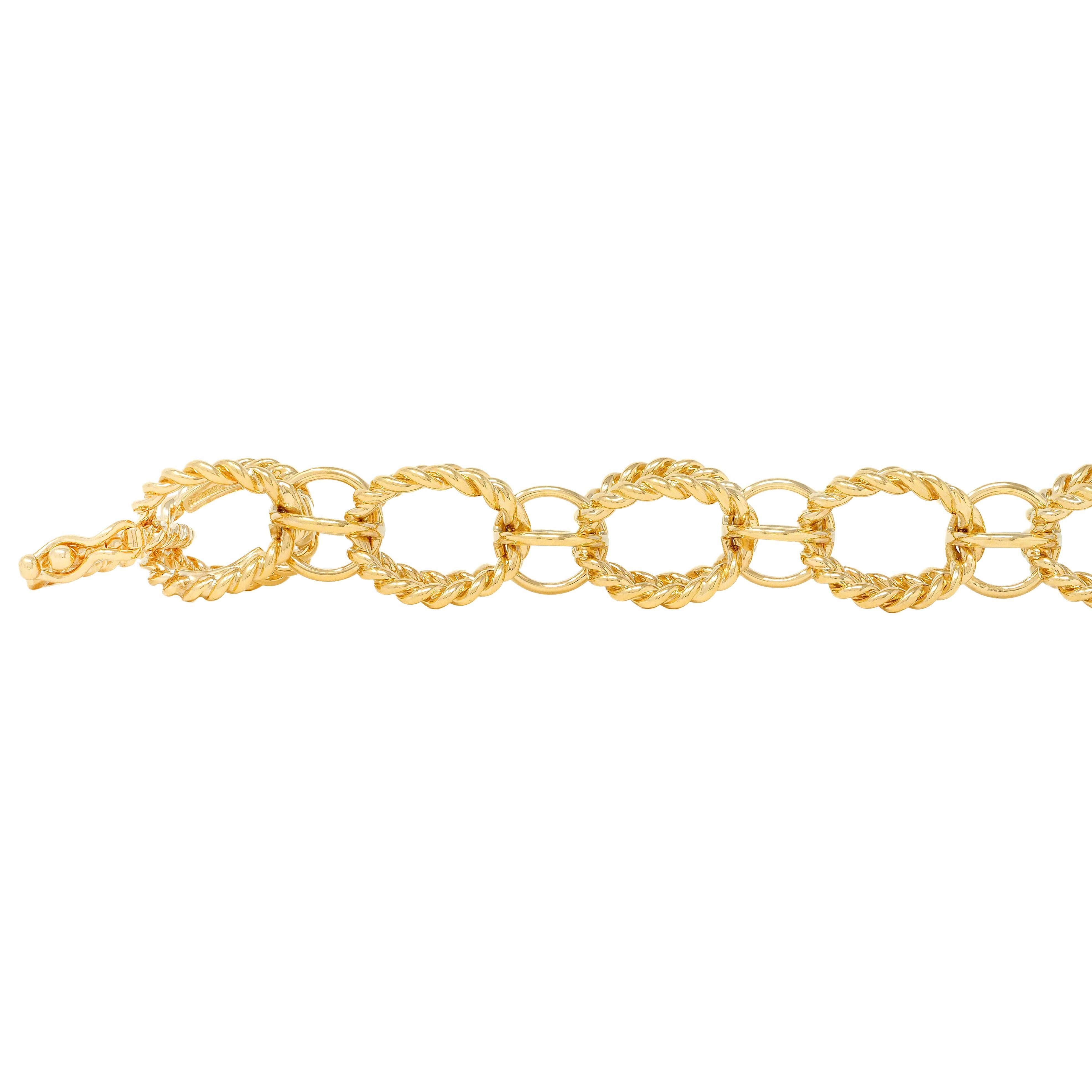 Tiffany & Co. 1960's 18K Gold Twisted Rope Sphere Link Vintage Excellent état - En vente à Philadelphia, PA