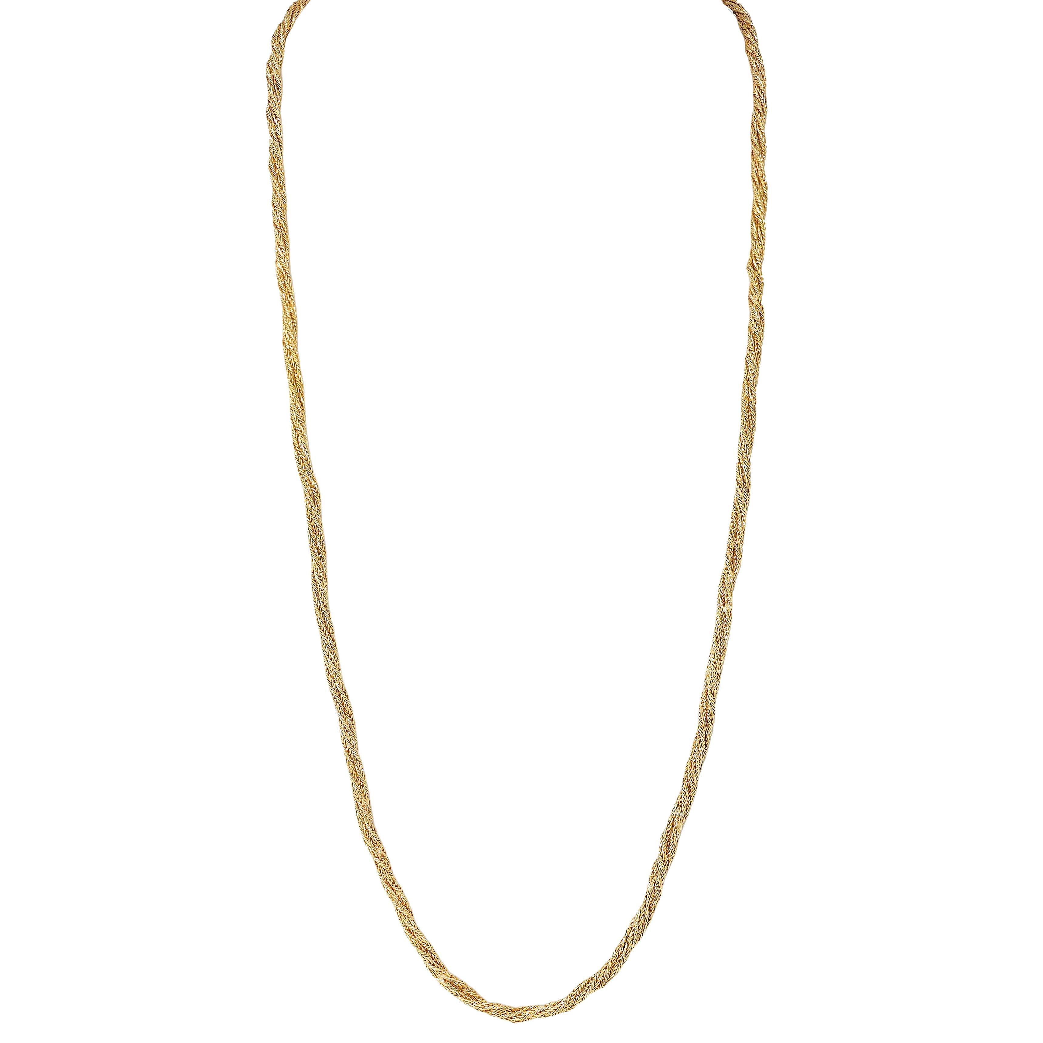 Tiffany & Co. 1960's 18K Gold Twisted Rope Vintage Multi-Strand Necklace In Excellent Condition For Sale In Philadelphia, PA