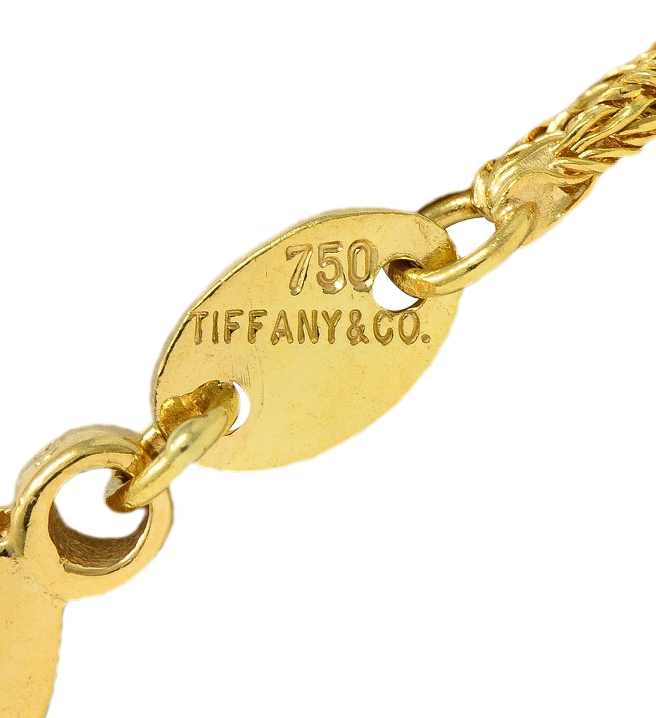 Tiffany & Co. 1960's 18K Gold Vintage Knotted Rope Chain Station Necklace For Sale 1