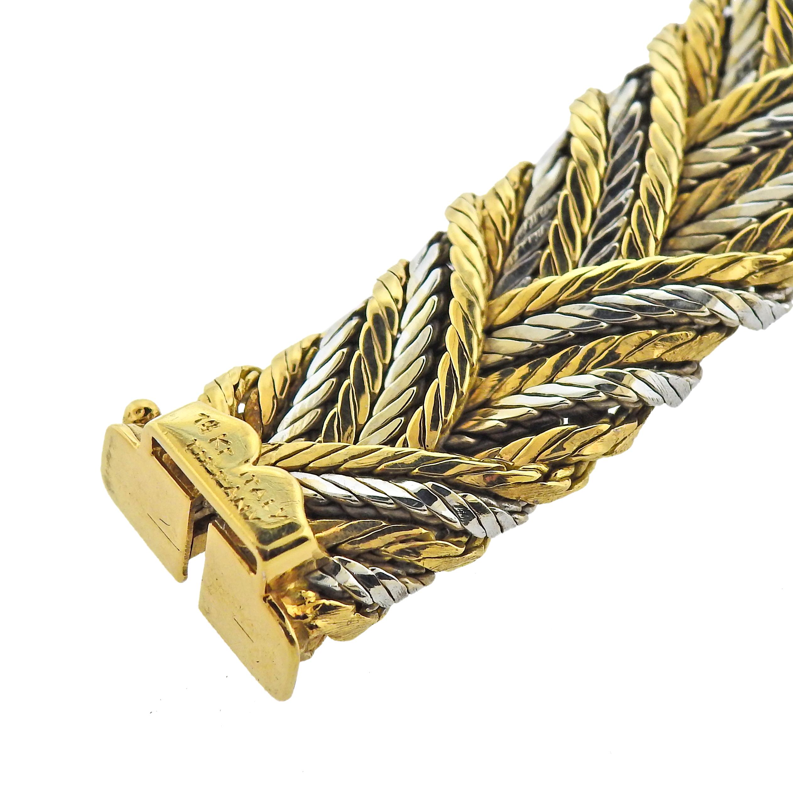 Women's or Men's Tiffany & Co 1960s 18 Karat Gold Woven Bracelet