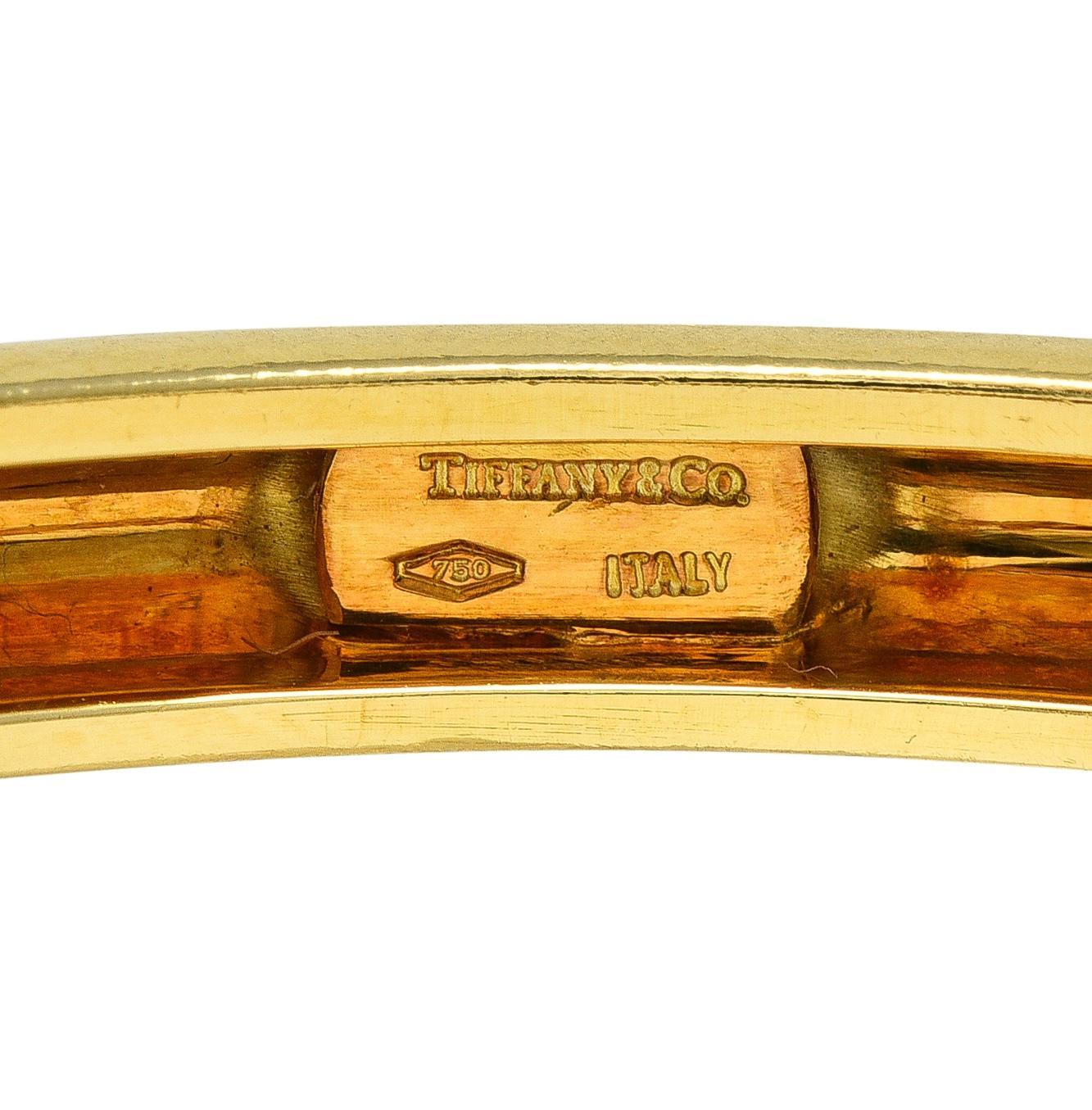 Cabochon Tiffany & Co. 1960's 2.00 CTW Ruby 18 Karat Yellow Gold Vintage Bangle Bracelet For Sale