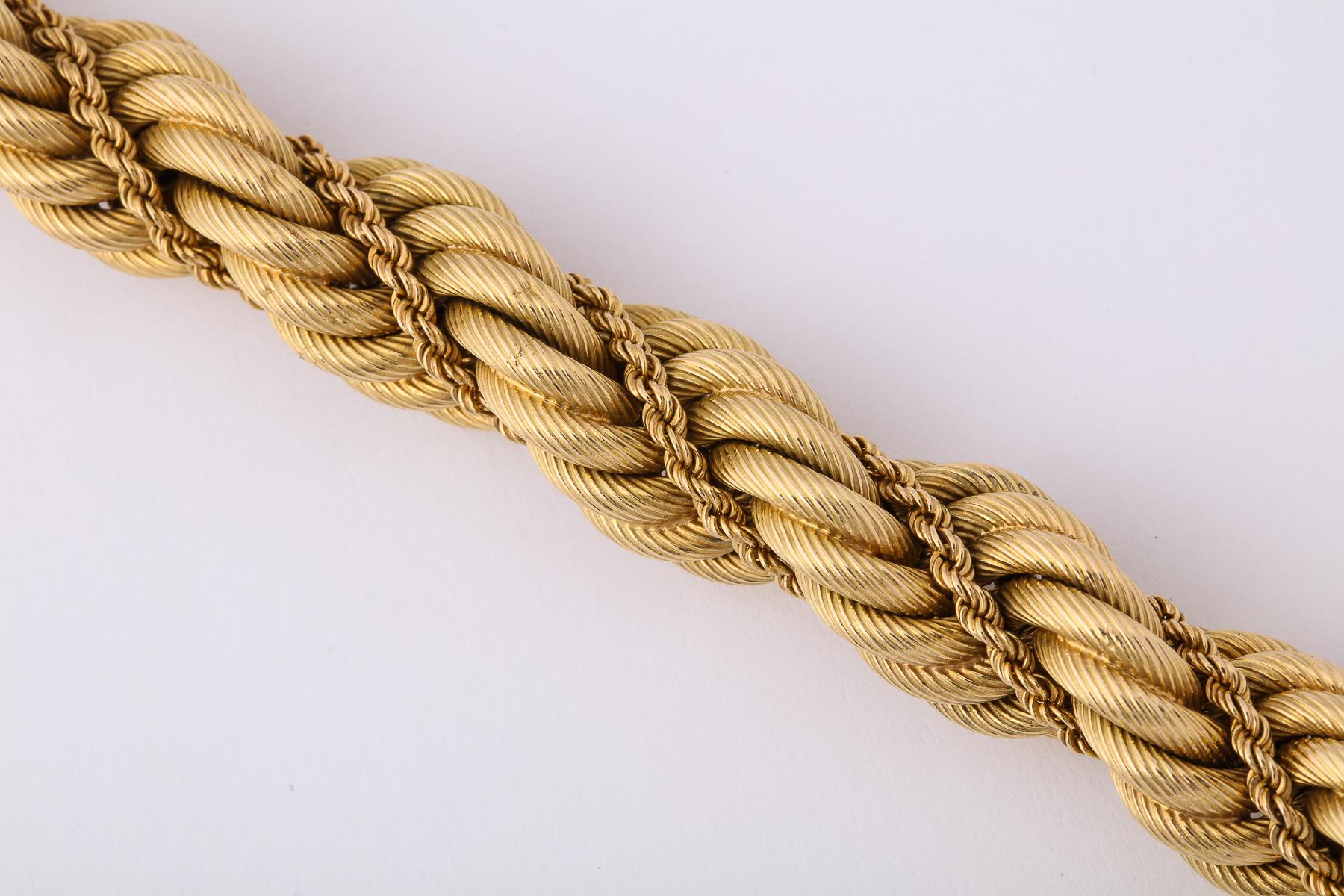 Women's Tiffany & Co. 1960s Braided Rope Design Gold Twist Bracelet