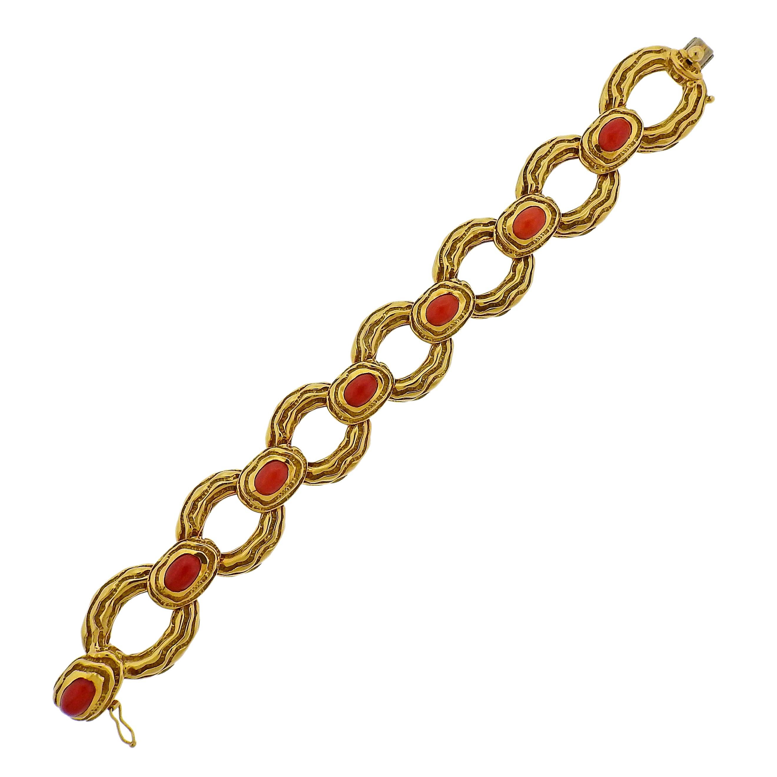 Tiffany 
Co 1960s Coral Gold Bracelet