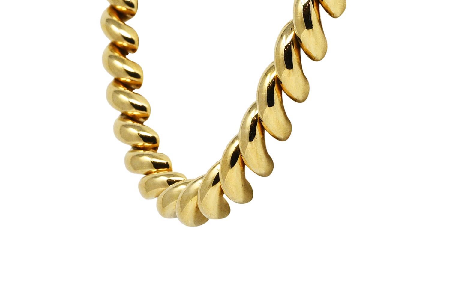 Tiffany & Co. 1960's Modernist 14 Karat Yellow Gold Twist Link Vintage Necklace 4