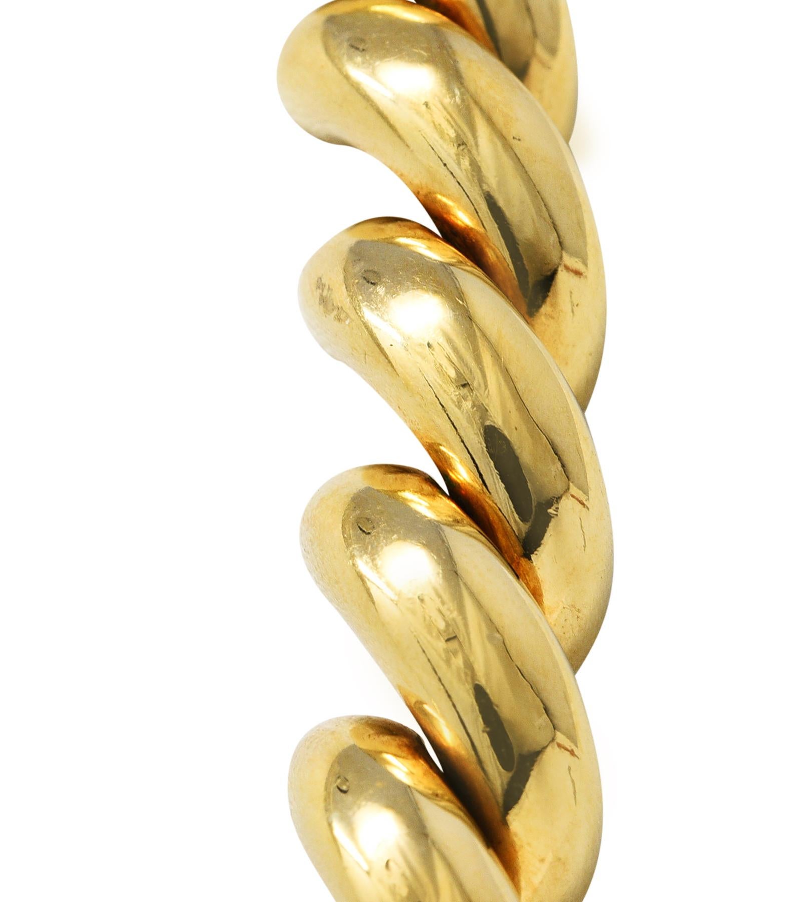 Tiffany & Co. 1960's Modernist 14 Karat Yellow Gold Twist Link Vintage Necklace 1