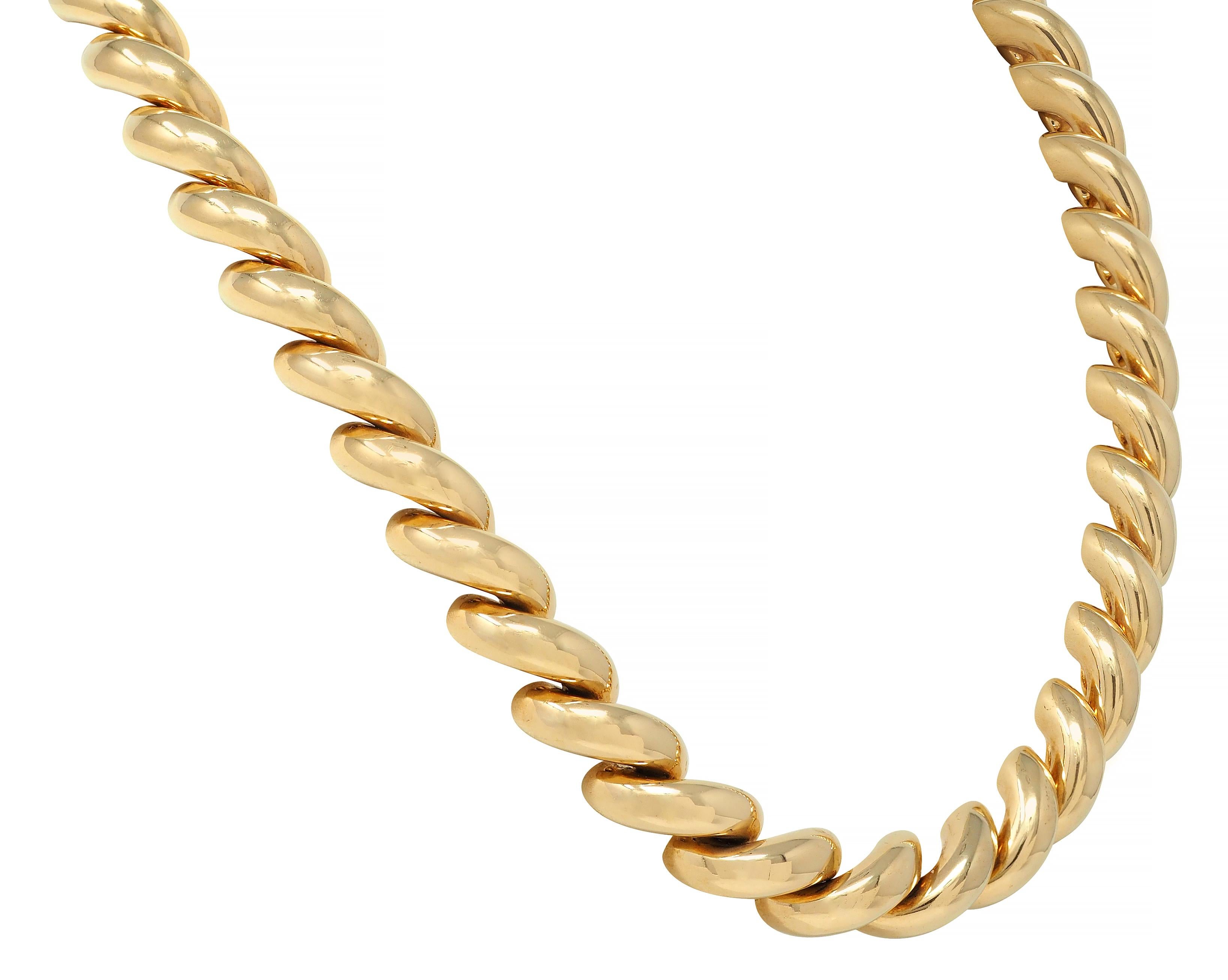Tiffany & Co. 1960's Modernist 14 Karat Yellow Gold Vintage Chain Necklace 1