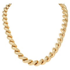 Tiffany & Co. 1960's Modernist 14 Karat Yellow Gold Vintage Chain Necklace