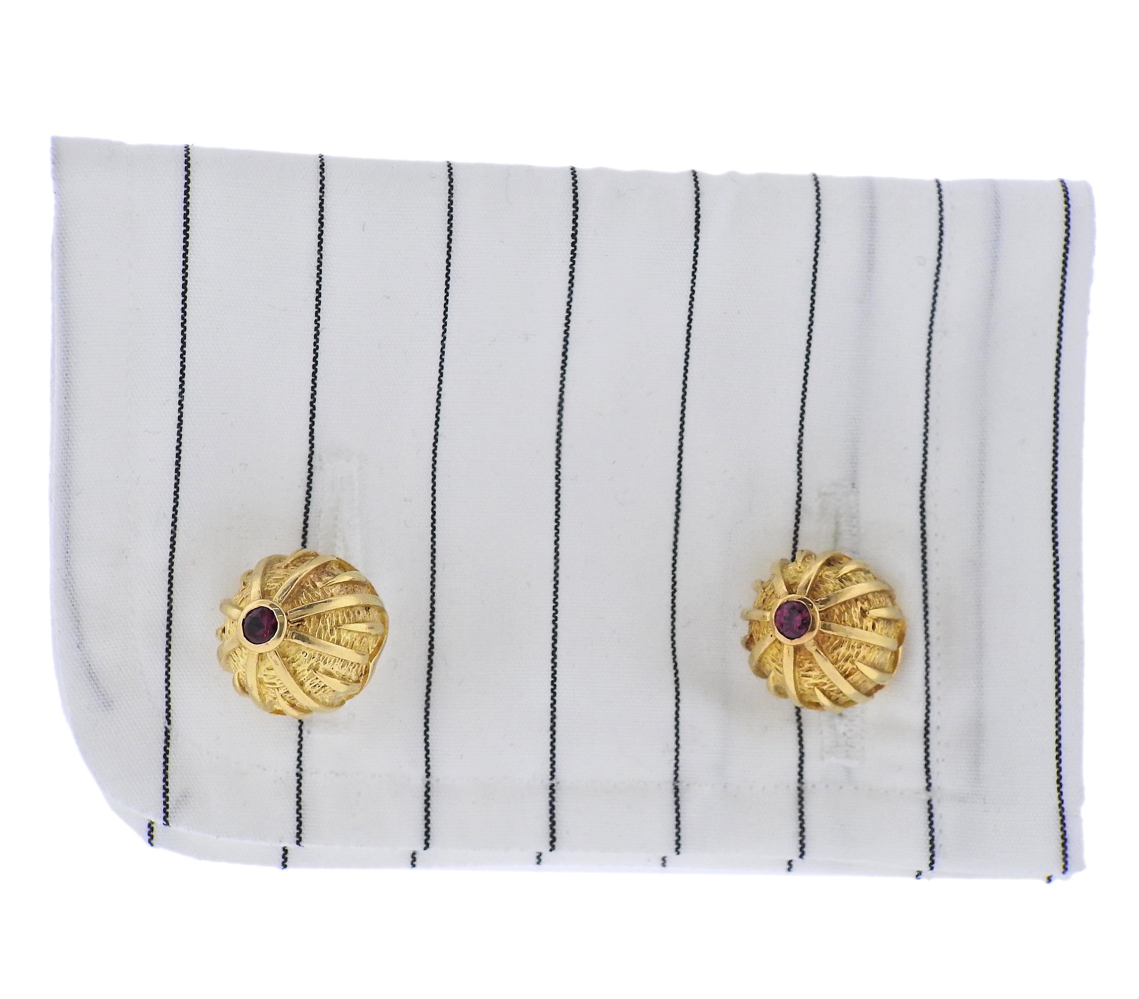 Men's Tiffany & Co. 1960s Ruby Gold Cufflinks