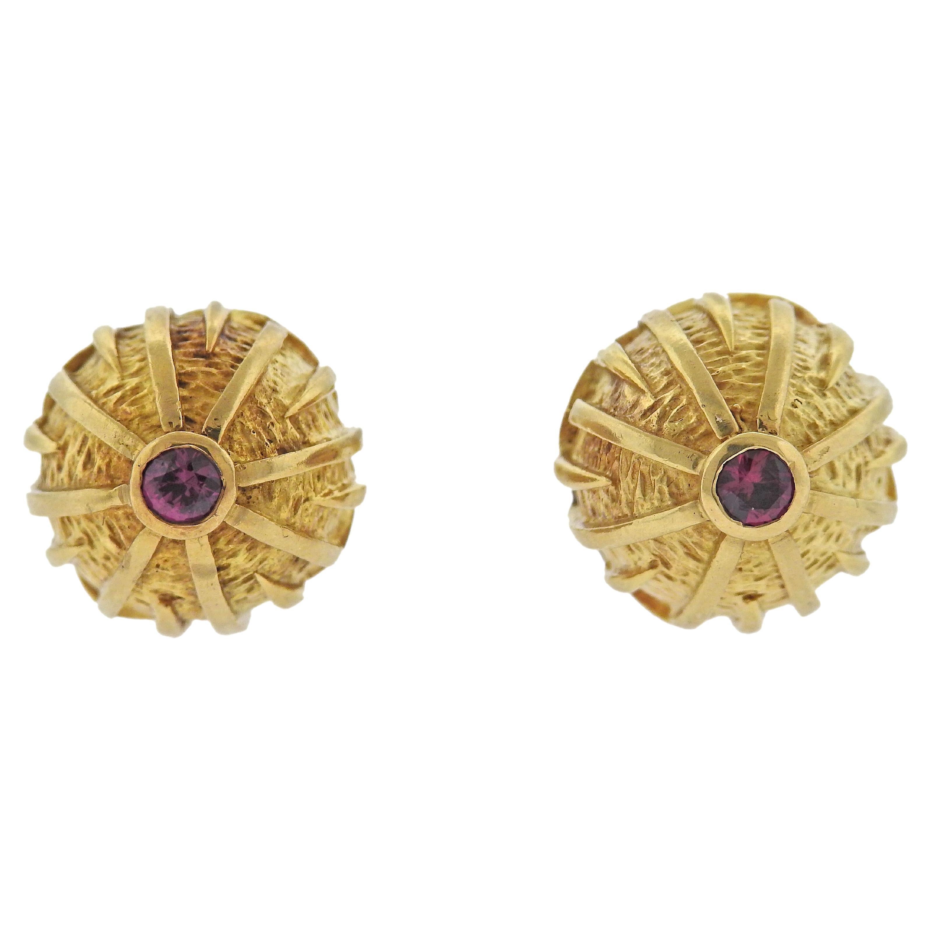 Tiffany & Co. 1960s Ruby Gold Cufflinks