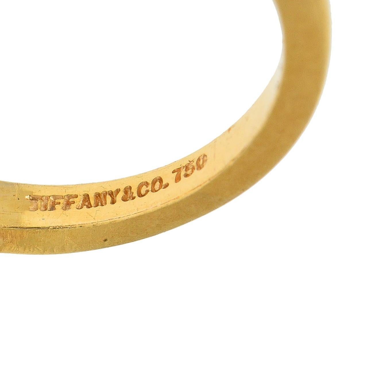 Tiffany & Co. 1960's Sapphire Diamond 18K Yellow Gold Vintage Twist Band Ring 3