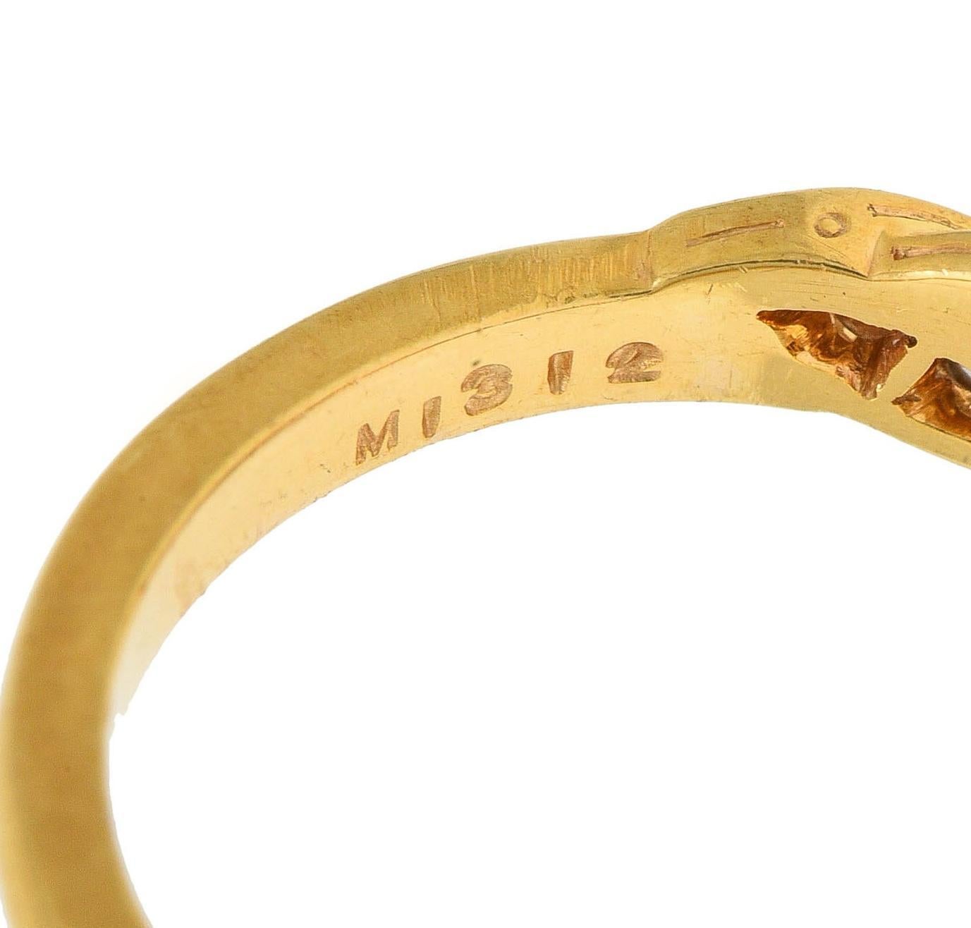 Tiffany & Co. 1960's Sapphire Diamond 18K Yellow Gold Vintage Twist Band Ring 4