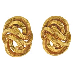 Tiffany & Co. 1960s Twisted Knot Gold Earrings