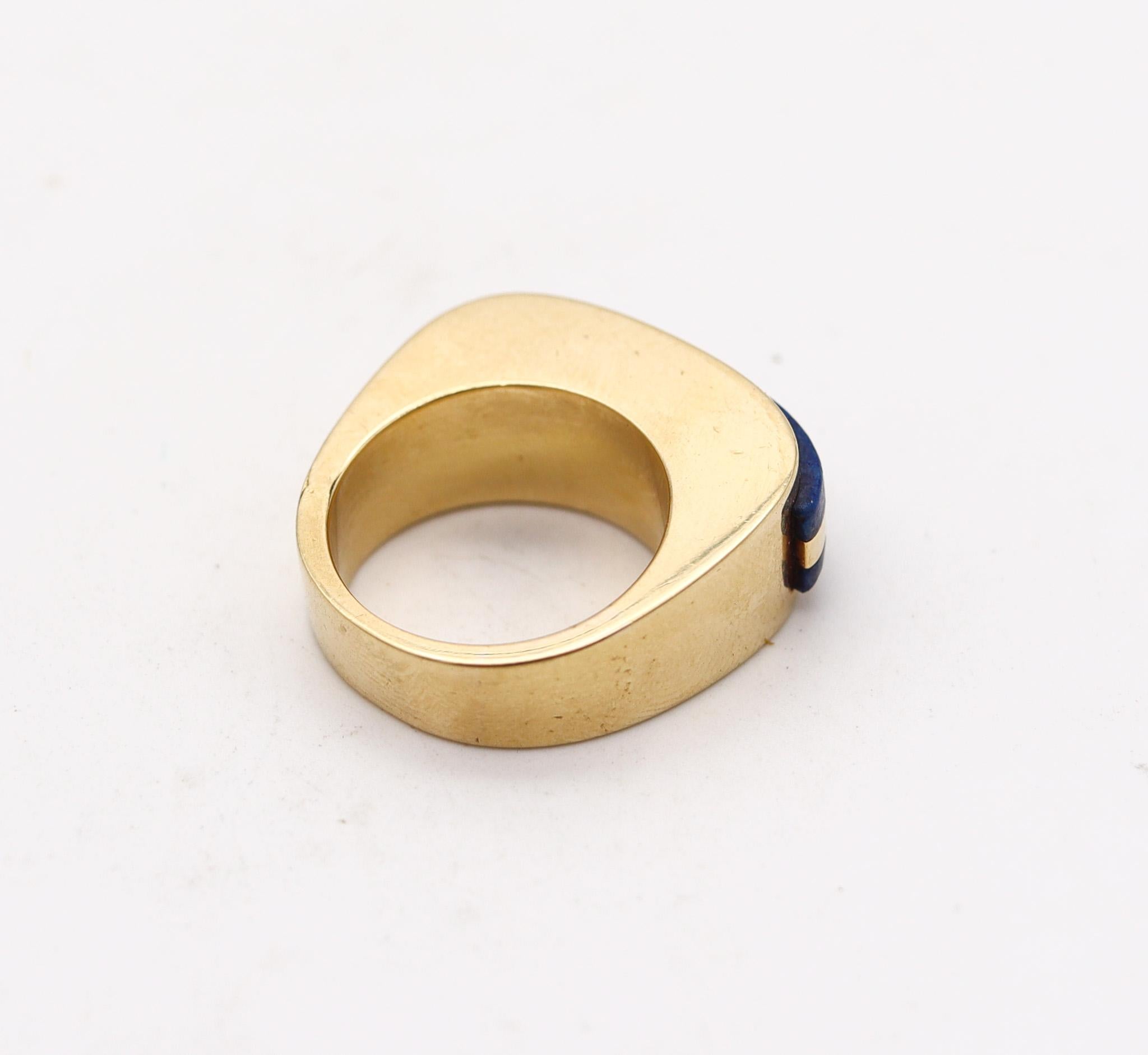 Women's or Men's Tiffany & Co. 1970 Donald Claflin Ring In 18Kt Yellow Gold With Lapis Lazuli