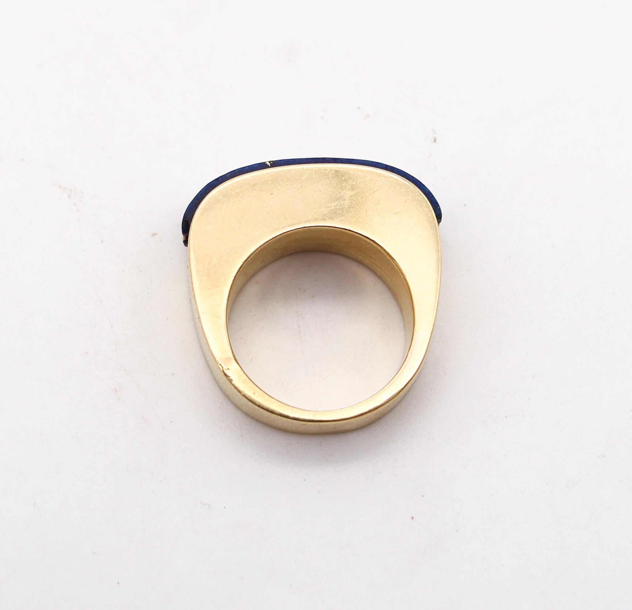 Tiffany & Co. 1970 Donald Claflin Ring In 18Kt Yellow Gold With Lapis Lazuli 1