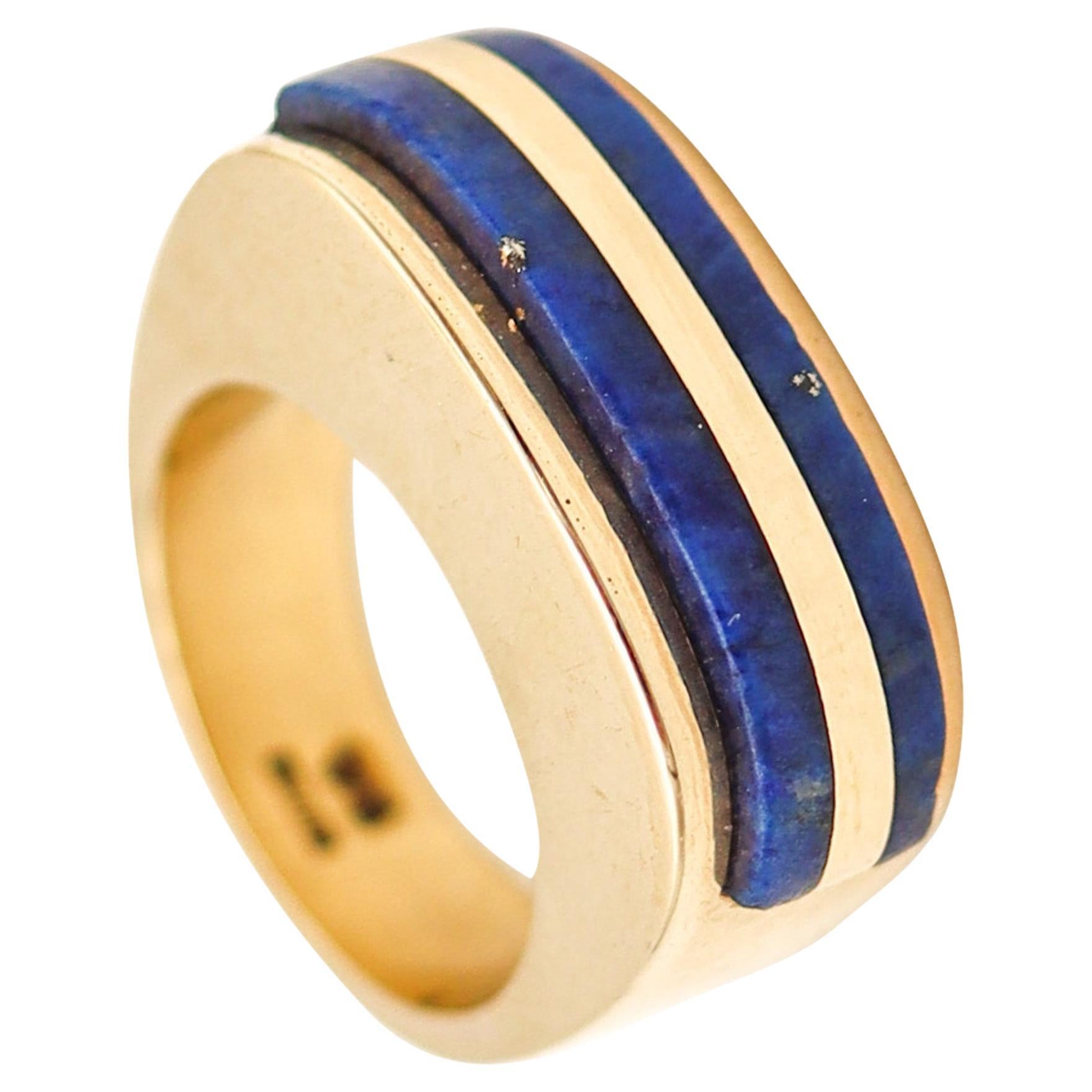 Tiffany & Co. 1970 Donald Claflin Ring In 18Kt Yellow Gold With Lapis Lazuli