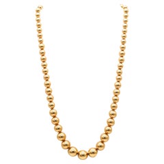 Tiffany & Co. 1970 Elegant Hardware Graduated Necklace in Solid 18kt Yellow Gold