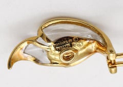 Tiffany & Co 1970 Elsa Peretti Rock Quartz Lilies Clips on Earrings in 18Kt Gold