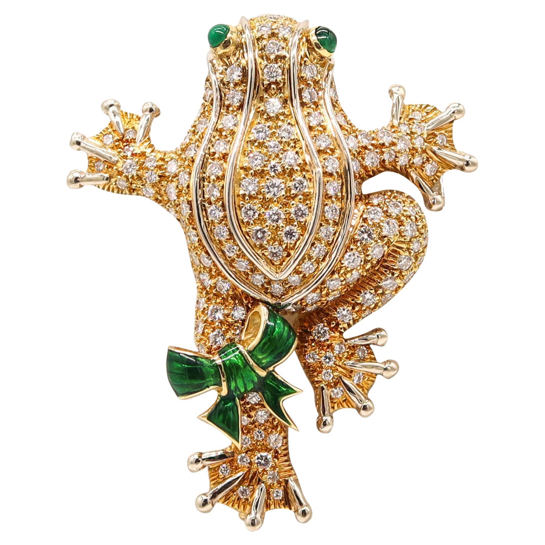 TIFFANY
CO. 1970 Frog Brooch 18Kt Yellow Gold With 6.62 Cwt Diamonds
Emerald