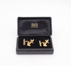 TIFFANY & CO. 1970 Jean Schlumberger Gemelli da polso ad ancora in oro giallo massiccio 18Kt