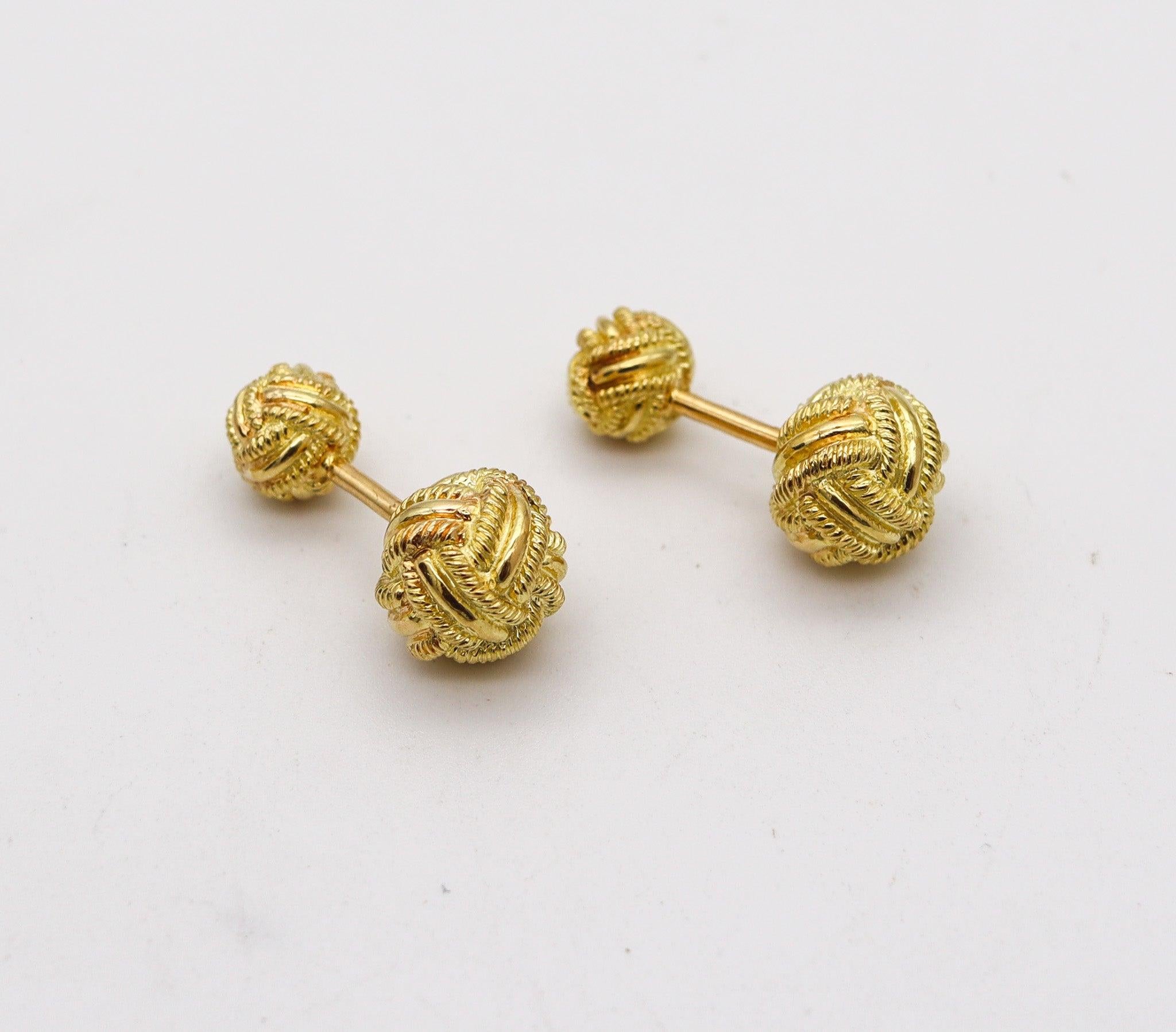 Cufflinks designed by Jean Schlumberger for Tiffany & Co.

This is a great pair of cufflinks, created in New York city at the Jean Schlumberger for Tiffany & Co., back in the 1970's. This vintage pair was carefully crafted in solid yellow gold of 18