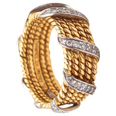 Tiffany & Co 1970 Jean Schlumberger Ring In 18Kt Gold And Platinum With Diamonds