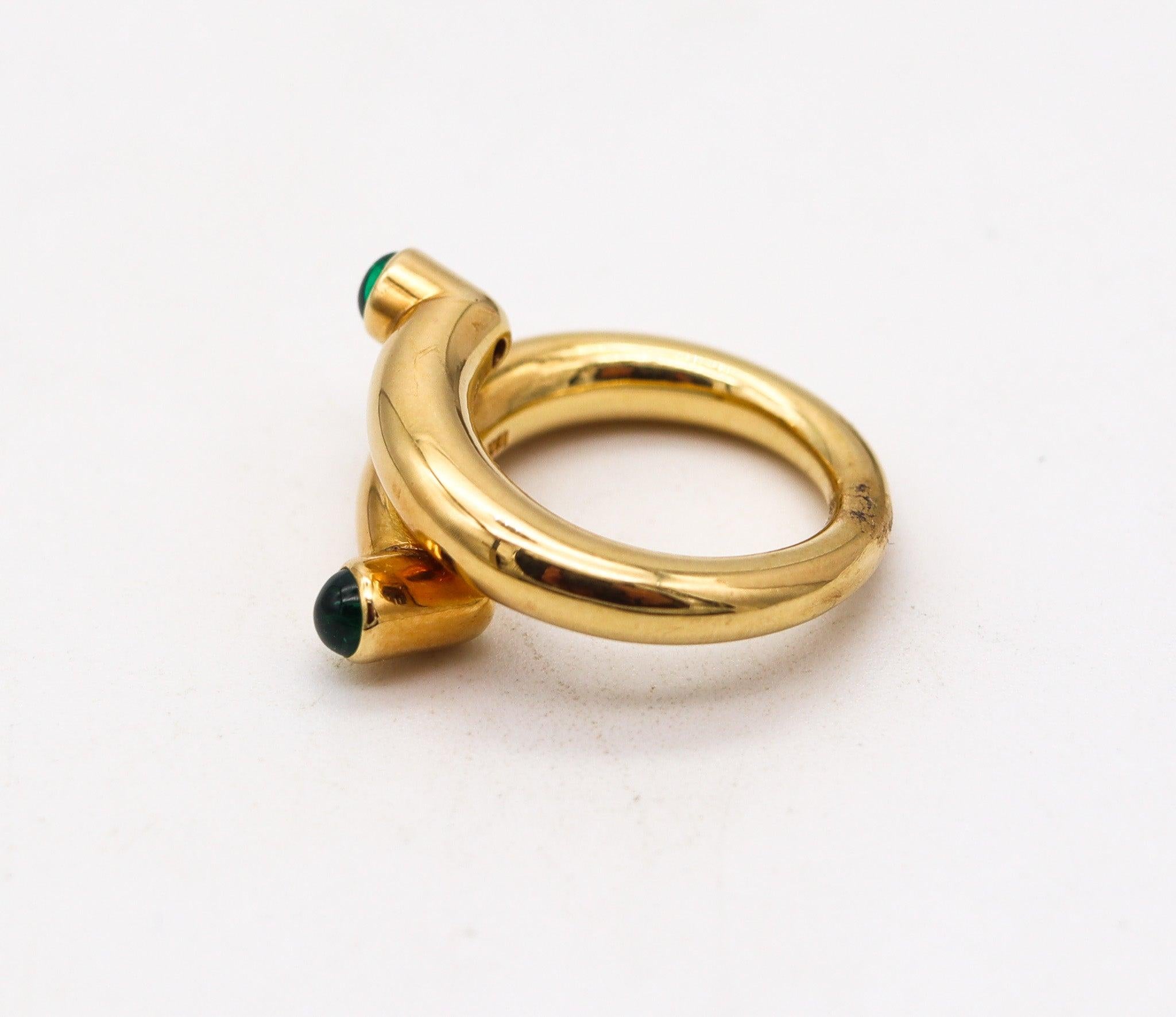 TIFFANY & CO. 1970 Jean Schlumberger Bague Spirale Or Jaune 18Kt Avec Emeraudes Unisexe en vente