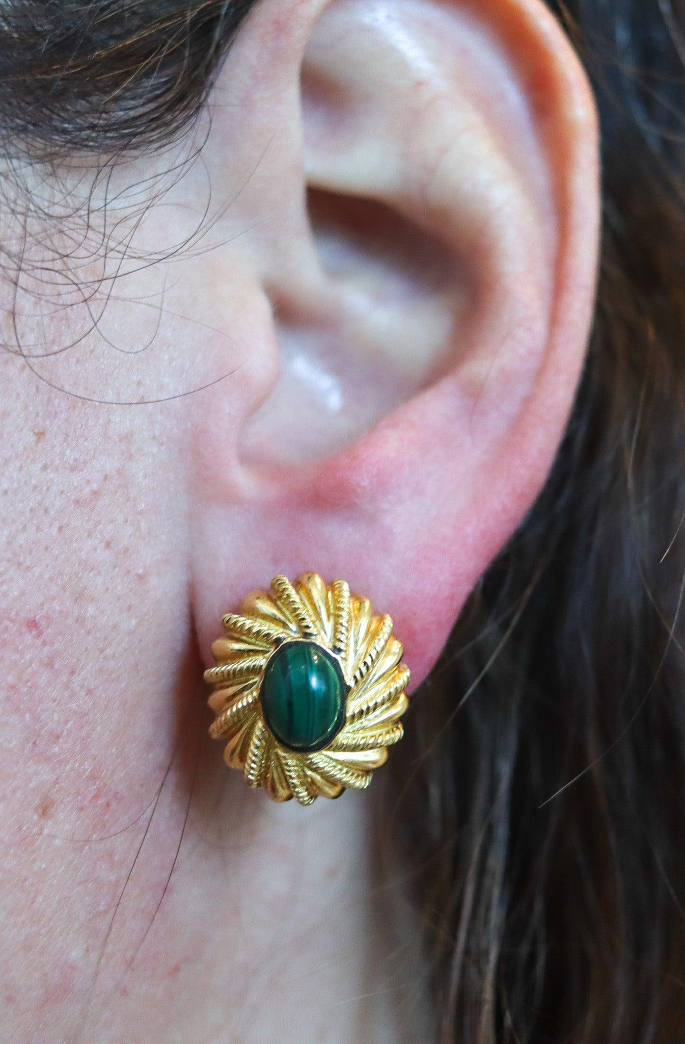 Clips-on earrings designed by Jean Schlumberger for Tiffany & Co.

This is a beautiful pair of clips-on earrings, created in New York city by Jean Schlumberger for Tiffany & Co., back in the 1970. They were crafted in oval bombe shapes in solid