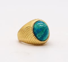 Tiffany & Co. 1970 Schlumberger Large Cocktail Ring in 18Kt Gold & Azurmalachite