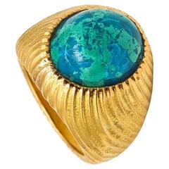 Tiffany & Co. 1970 Schlumberger Large Cocktail Ring in 18Kt Gold & Azurmalachite