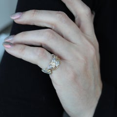 Tiffany & Co. 1970 Schlumberger Leaves Ring 18Kt Platinum With 1.84 Ctw Diamonds